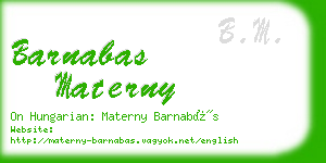 barnabas materny business card